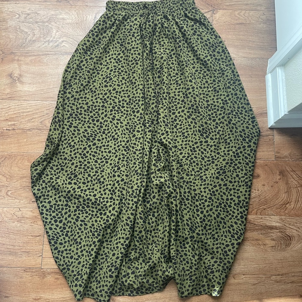 Bluetime Leopard Print Maxi Skirt